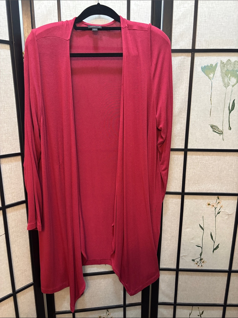 J Jill Women’s Open-Front Light Burgundy Draped Cardigan